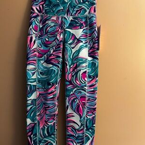 Tropical Leaf Print Pants